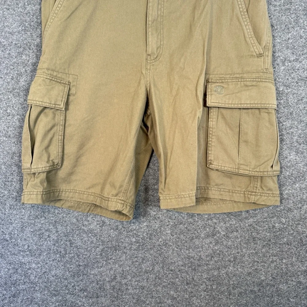 Timberland Shorts Mens 38 Green Cargo Cotton Relaxed Baggy‎ Y2K Casual Outdoors
